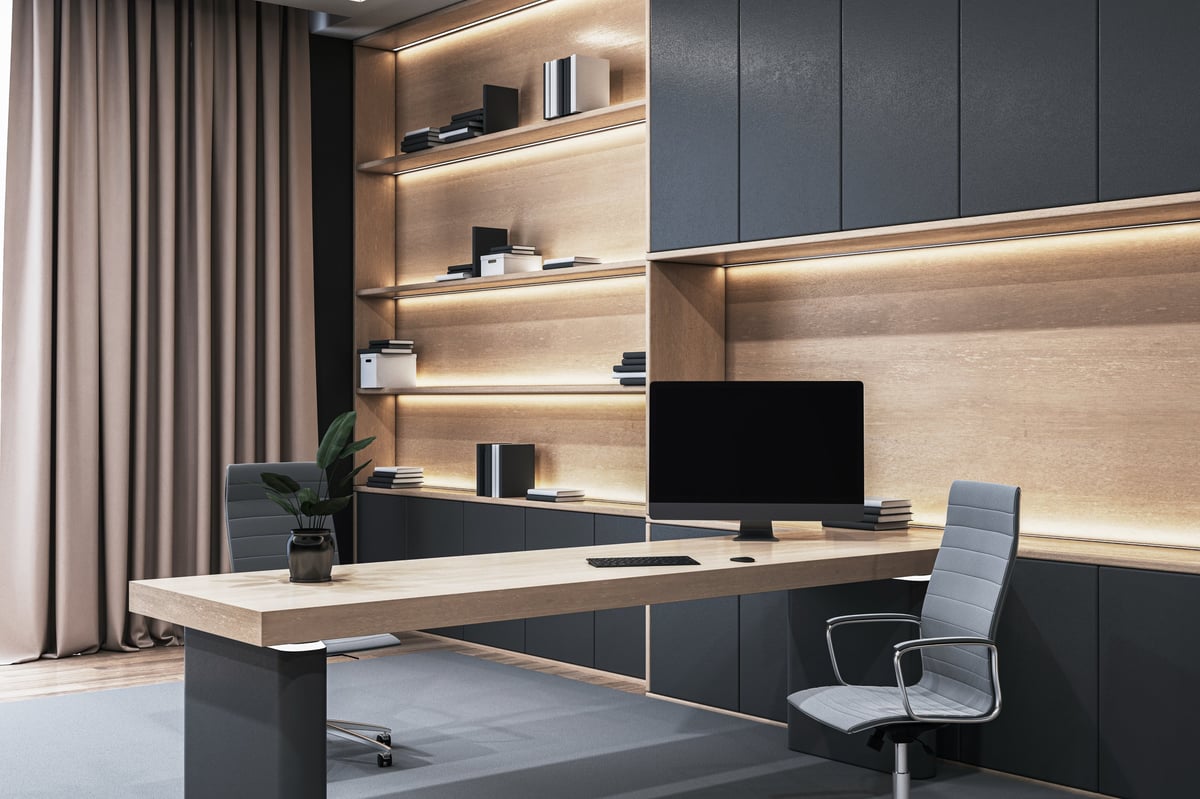 Executive office with modern design representing premium trust management